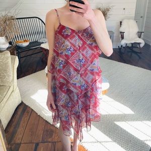 Free People Plaid & Flora Layered Dress